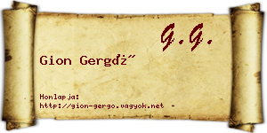 Gion Gergő névjegykártya